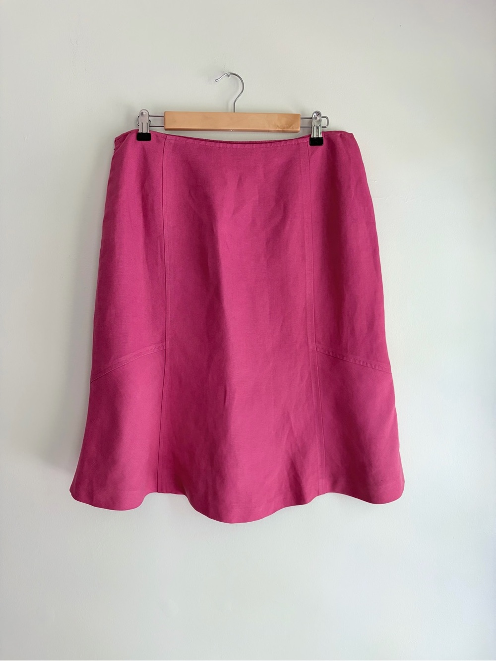 Ann Taylor Pink Linen Blend A Line Midi Skirt Size 12 - Picture 3 of 6